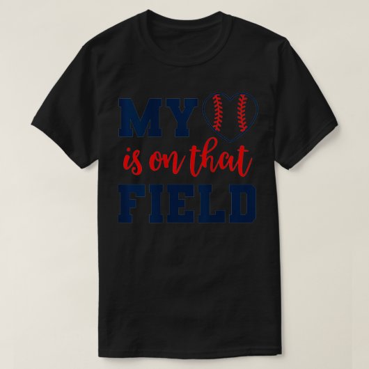 Frauenherz auf Feldbaseball für Mamas Softball T-Shirt (Design vorne)