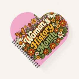 Frauenhistorikmonat Retro 70er Jahre Floral Groovy Notizblock