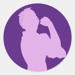 Frauenhistorikmonat Rosie the Riveter Lila Runder Aufkleber