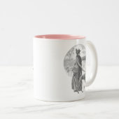 Frauenhund Vintag Zweifarbige Tasse (VorderseiteRechts)