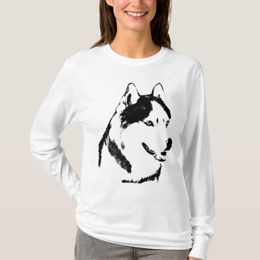 Frauenhusky-Shirt Schlittenhunde Hundeshirt T-Shirt (Vorderseite)