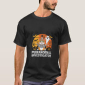 Frauenjagdforscherin Katze Geist Purrano T-Shirt (Vorderseite)
