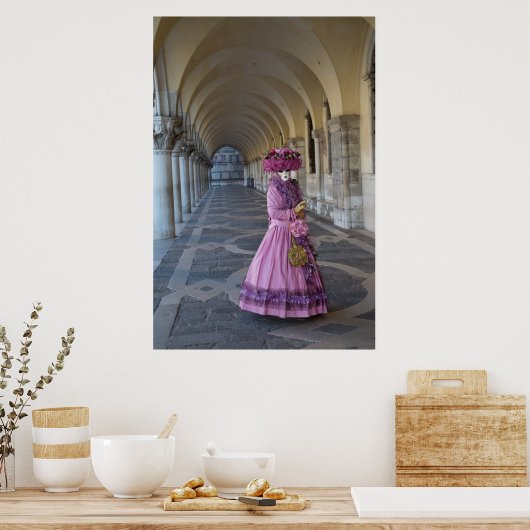 Frauenkarnevalskostüm, Venedig Poster (Küche)