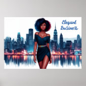 Frauenkleid in der amerikanischen Stadt Poster (Vorne)