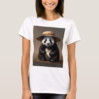 Frauenkleidung, Panda Trapezwäsche Hütte T-Shirt