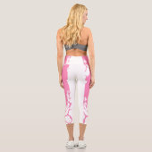 Frauenkompression mit weißer Blüte Capri Leggings (Rückseite)