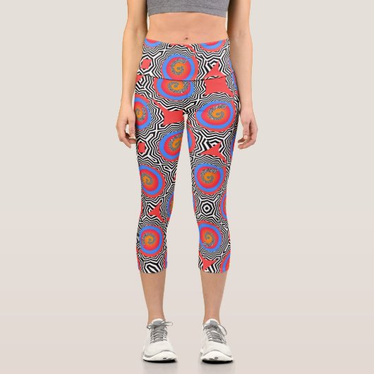 Frauenkompression Zickzack Capri Leggings (Vorderseite)