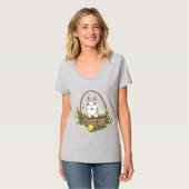 Frauenkorb Osterfest Shirt Ostern Bunny Basket Jer (Vorderseite Vollansicht)
