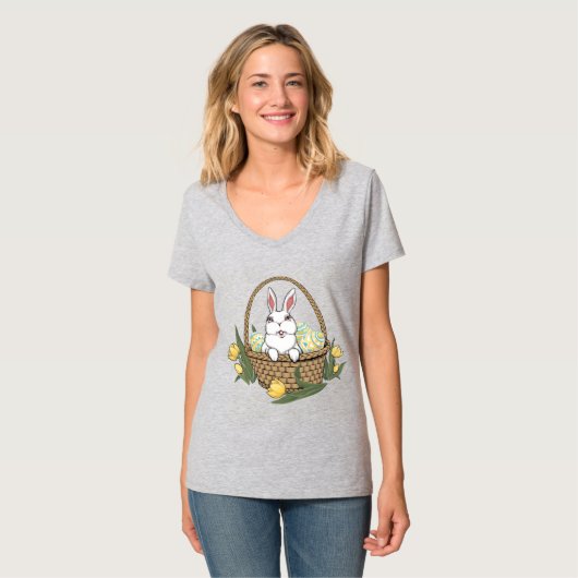 Frauenkorb Osterfest Shirt Ostern Bunny Basket Jer (Vorderseite Vollansicht)