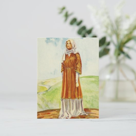 Frauenkostüm der Zeit William I Postkarte (Stehend Vorderseite)