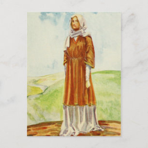 Frauenkostüm der Zeit William I Postkarte