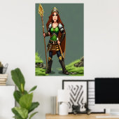Frauenkrieger | AI Art Poster (Heimbüro)