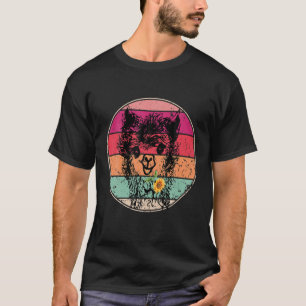 Frauenlama Bandana Alpaca Retro Vintag Grafik T-Shirt