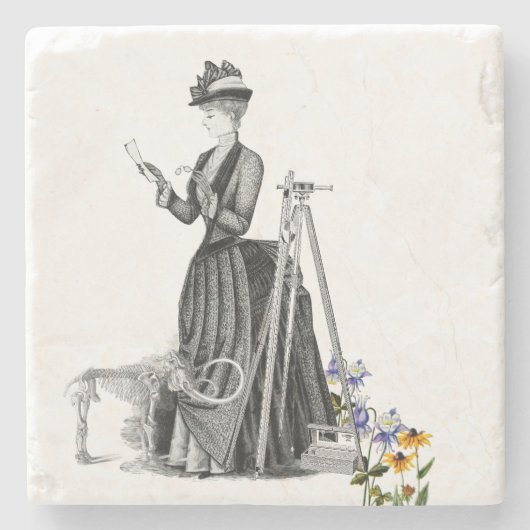 FRAUENLANDÜBERWACHUNG WESTERN SURVEY VINTAGER STEI STEINUNTERSETZER (Vorderseite)