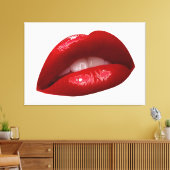 Frauenlästige Lippenstift-Lippen Leinwanddruck (Insitu (Wohnzimmer))