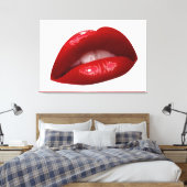 Frauenlästige Lippenstift-Lippen Leinwanddruck (Insitu (Schlafzimmer))