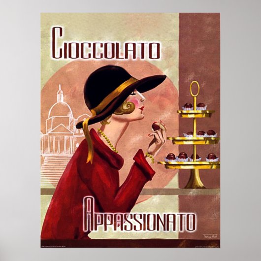 Frauenleidenschaft für Schokolade, Vintag lustig Poster (Vorne)