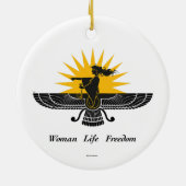 FrauenLifeFreedom 2-seitige kurdische Keramik Orna Keramik Ornament (Hinten)