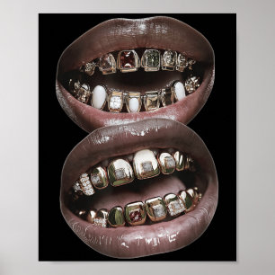 Frauenlips drucken Grafik Y2k 2000er Vintager Somm Poster
