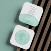 Frauenlogo beruflich türkisfarbene soziale Medien Quadratische Visitenkarte