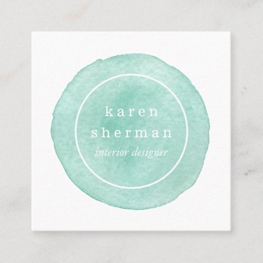 Frauenlogo beruflich türkisfarbene soziale Medien Quadratische Visitenkarte (Vorderseite)