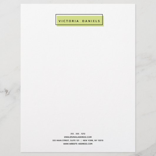 Frauenlogo | Grün | Minimal beruflich Briefbogen (Vorderseite)