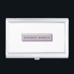 Frauenlogo | Lavendel | Berufliches Branding Visitenkarten Dose<br><div class="desc">Erleben Sie mit diesem schönen und freundlichen Visitenkartenhalter einen tollen Eindruck. Minimal Design verfügt über ein Lavendelrechteck mit einem schwarzen geometrischen Rahmen mit Ihrem Namen oder Firmennamen in der Mitte in modernen schwarzen Schrift Dieses Design ist Teil einer "Feminine Branding" Kollektion, passende Buchstaben, Umschläge, Visitenkarte, Aufkleber und vieles mehr sind...</div>