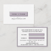 Frauenlogo | Lavendel | chic beruflich Empfehlungskarte (Vorne/Hinten)