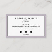 Frauenlogo | Lavendel | Social Media Icons Visitenkarte (Rückseite)