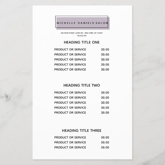 Frauenlogo | Lavendel | Wellness-Center - Preise u Flyer (Vorne)