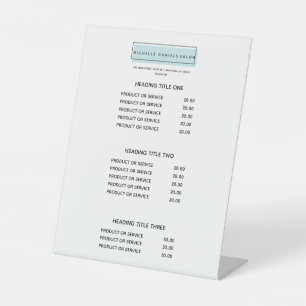 Frauenlogo   Preisliste für Blue Salon Wellness-Ce Sockelschild