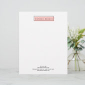 Frauenlogo | Rosa | Minimal beruflich Briefbogen (Stehend Vorderseite)