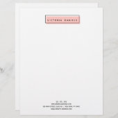 Frauenlogo | Rosa | Minimal beruflich Briefbogen (Vorne/Hinten)