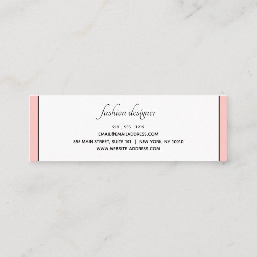 Frauenlogo | Rosa | Minimal beruflich Mini Visitenkarte (Rückseite)