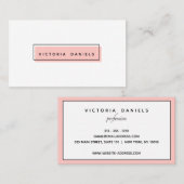 Frauenlogo | Rosa | Minimal beruflich Visitenkarte (Vorne/Hinten)