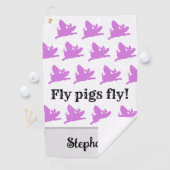 Frauenlustig "Wenn Schweine fliegen" Golfhandtuch (Insitu)