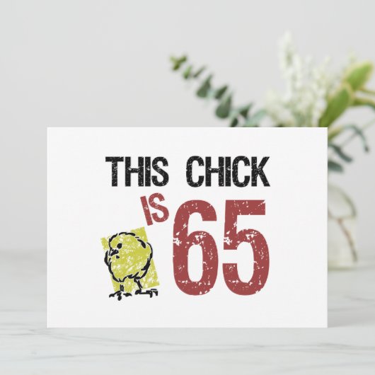 Frauenlustige 65. Geburtstag Karte (Stehend Vorderseite)