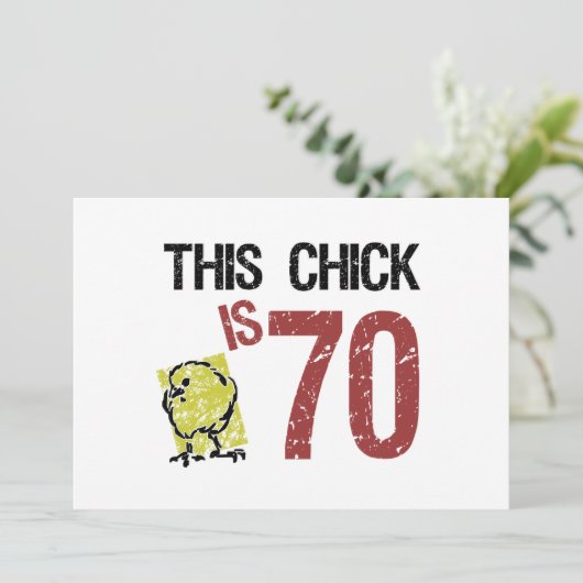 Frauenlustige 70. Geburtstag Karte (Stehend Vorderseite)