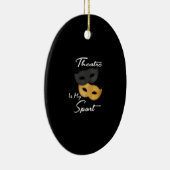 Frauenlustige Schauspielerin Theater Masken Gesche Keramik Ornament (Rechts)