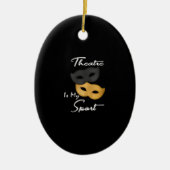 Frauenlustige Schauspielerin Theater Masken Gesche Keramik Ornament (Vorne)