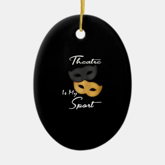 Frauenlustige Schauspielerin Theater Masken Gesche Keramik Ornament (Vorne)