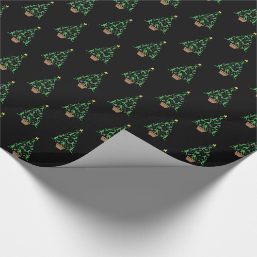 Frauenmädchen Softball Weihnachtsbaum Geschenkpapier (Ecke)