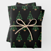 Frauenmädchen Softball Weihnachtsbaum Geschenkpapier Set (Beispiel)