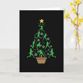 Frauenmädchen Softball Weihnachtsbaum Karte (Gelbe Blume)