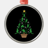 Frauenmädchen Softball Weihnachtsbaum Ornament Aus Metall (Vorne)
