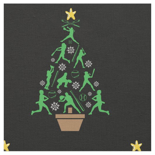Frauenmädchen Softball Weihnachtsbaum Stoff (Nahaufnahme)