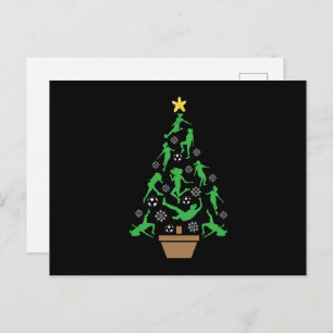 Frauenmädchen Weihnachtsbaum Postkarte