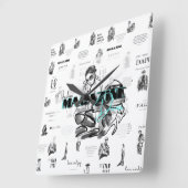 Frauenmagazin Quadratische Wanduhr (Winkel)
