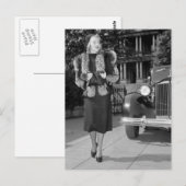 Frauenmode der 1930er postkarte (Vorne/Hinten)