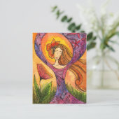 Frauenmorgendmedikationskarte Postkarte (Stehend Vorderseite)